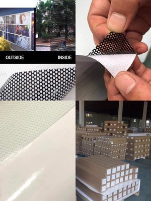 40% transmittance Self adhesive perforated vinyl (one way vision) 140mic/140gsm for window application